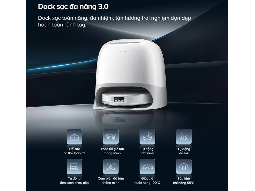 Robot hút bụi dùng dock sạc đa năng 3.0 Robot hút bụi