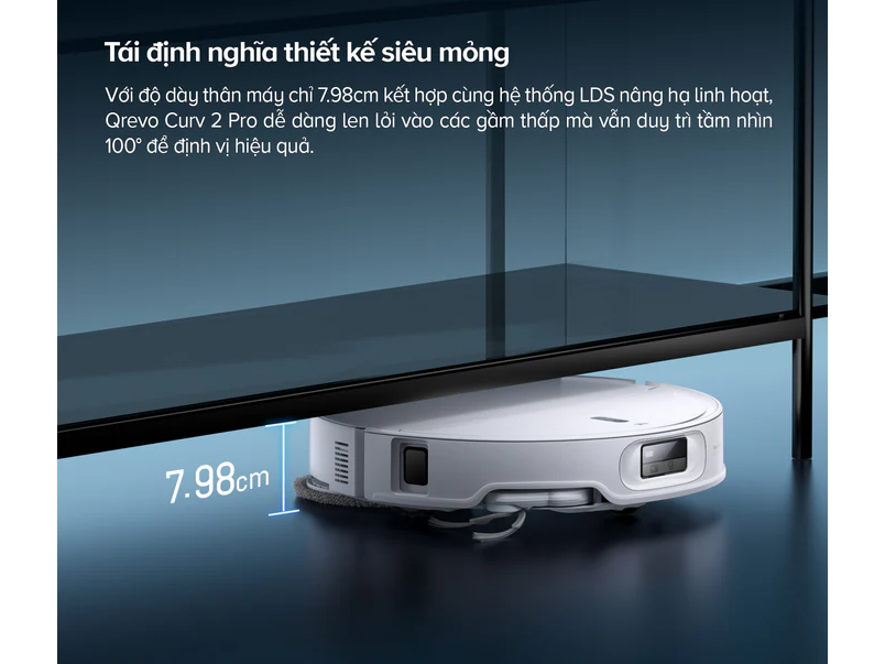 Qrevo Curv 2 Pro có chiều cao siêu mỏng Qrevo Curv 2 Pro
