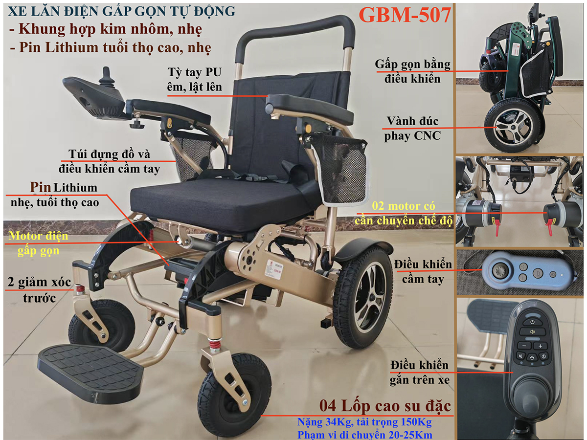 Xe lăn điện GBM-507