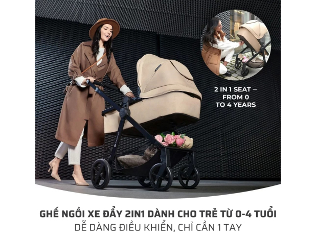 Xe đẩy trẻ em Kinderkraft dành cho trẻ sơ sinh - 4 tuổi Xe đẩy trẻ em Kinderkraft