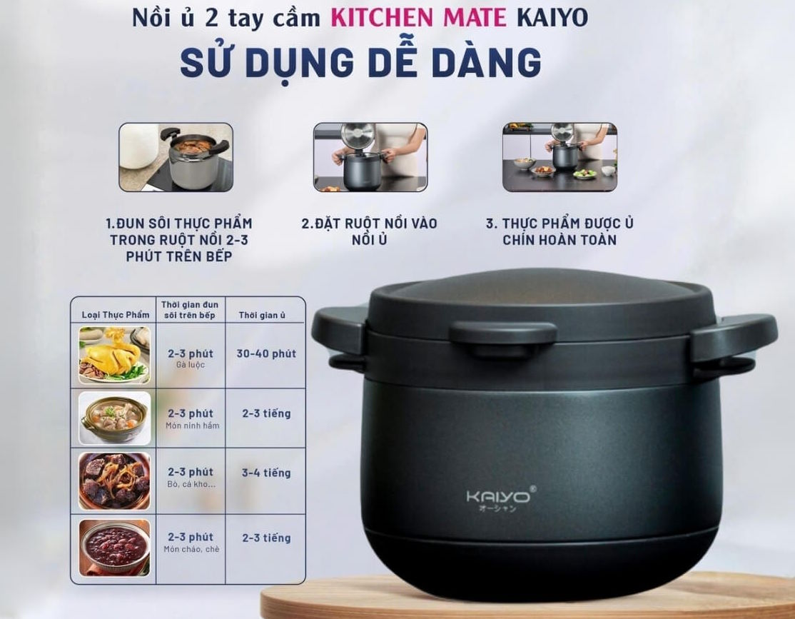 Tiết kiệm thời gian, an toàn khi sử dụng Kitchen Mate Kaiyo 3L