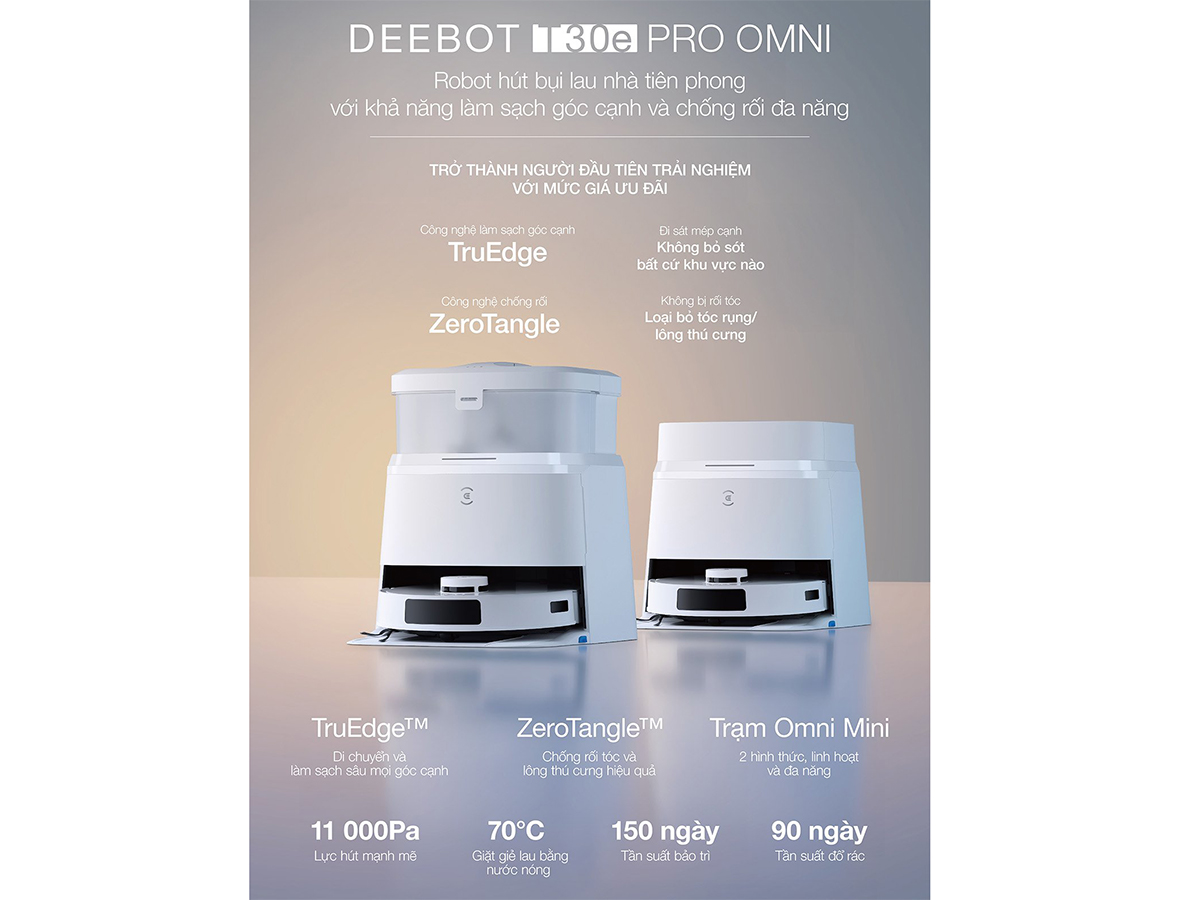 Robot hút bụi lau nhà Ecovacs Deebot T30e Pro Omni Robot hút bụi lau nhà Ecovacs Deebot T30e Pro Omni