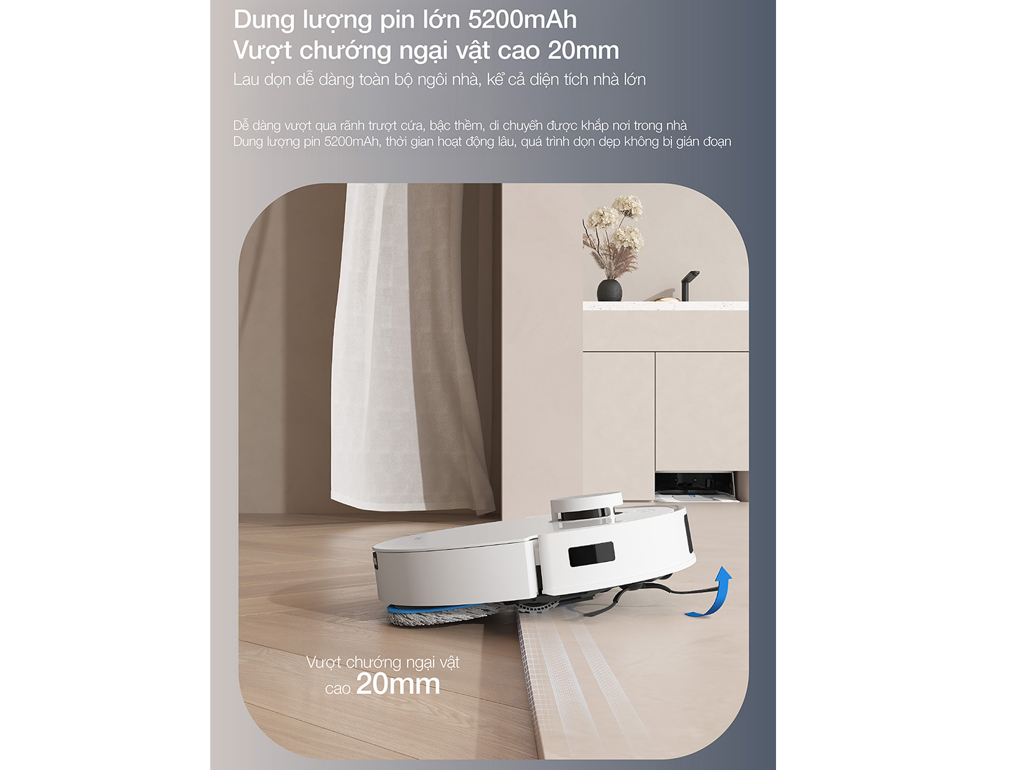 Robot hút bụi lau nhà Ecovacs có dung lượng pin lớn Ecovacs Deebot T30e Pro Omni