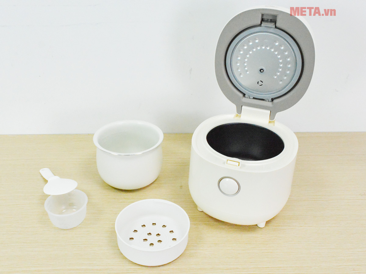 Trọn bộ nồi cơm điện mini Bear DFB-C16K1 và các phụ kiện Trọn bộ nồi cơm điện mini Bear DFB-C16K1