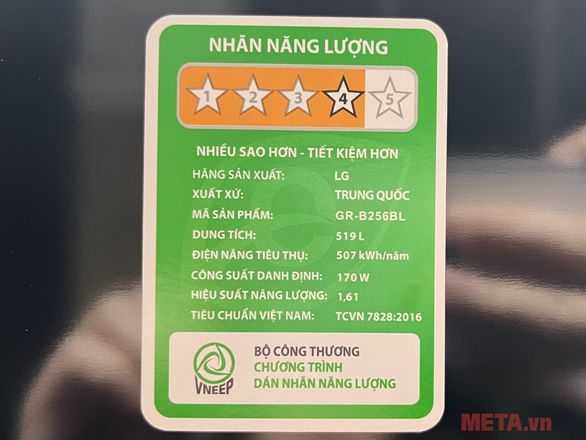 Nhãn năng lượng GR-B256BL