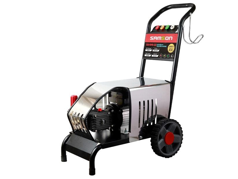 Máy rửa xe Samson có 2 bánh xe di chuyển Máy rửa xe Samson