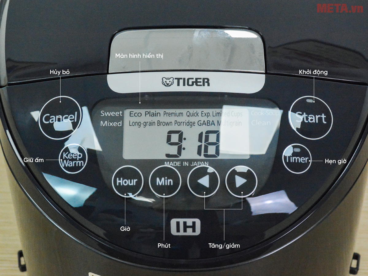 Bảng điều khiển Nồi cơm cao tần Tiger JPW-H18V Nồi cơm cao tần Tiger JPW-H18V