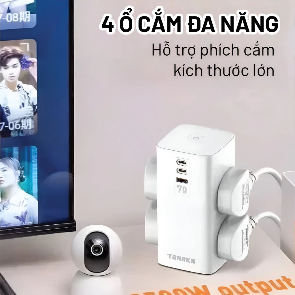 Hệ thống cổng sạc đa năng, công nghệ thông minh Tanaka TNK-OD34026