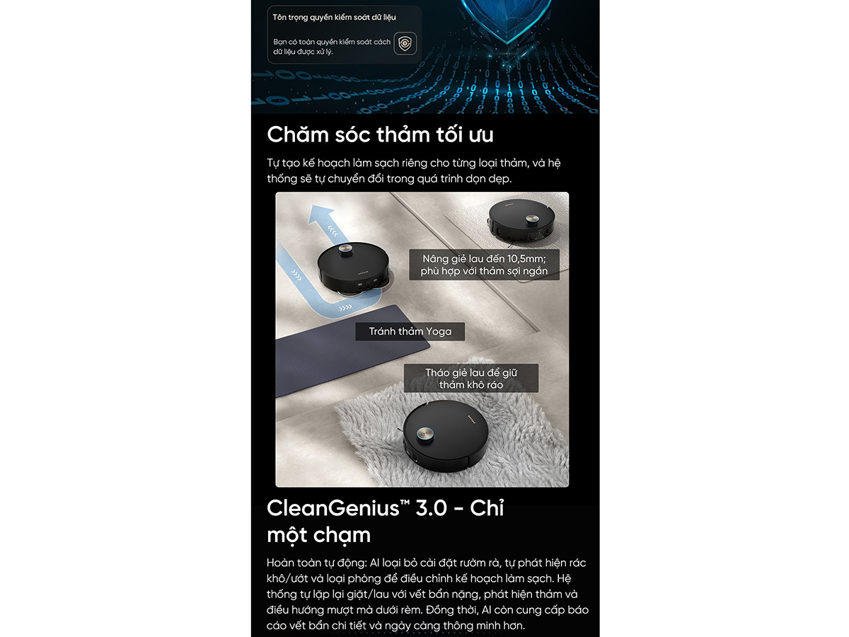 Robot lau nhà chăm sóc thảm tối ưu Robot lau nhà
