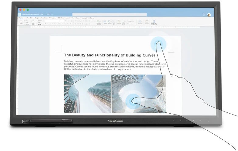Thiết kế cảm ứng hồng ngoại IR với 10 điểm chạm Màn hình cảm ứng ViewSonic TD2223-2 22 inch