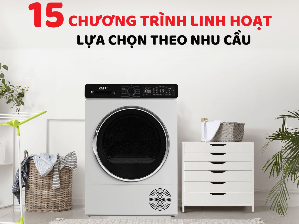 15 chương trình sấy tự động linh hoạt Kaff KF-DR113L09