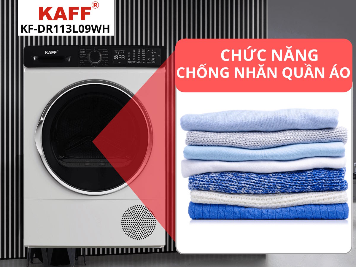 Hệ thống cảm biến Sensor Drying – Sấy chính xác, bảo vệ sợi vải Máy sấy Kaff