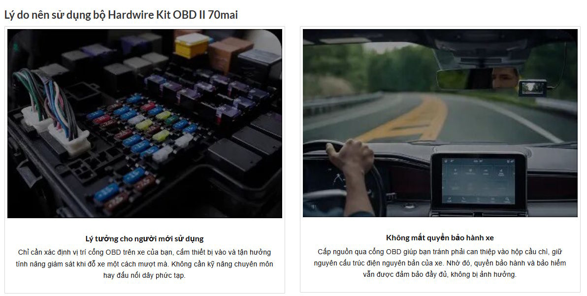 Bộ Hardwire Kit OBD II sử dụng không làm ảnh hưởng tới quyền bảo hành xe Bộ Hardwire Kit OBD II