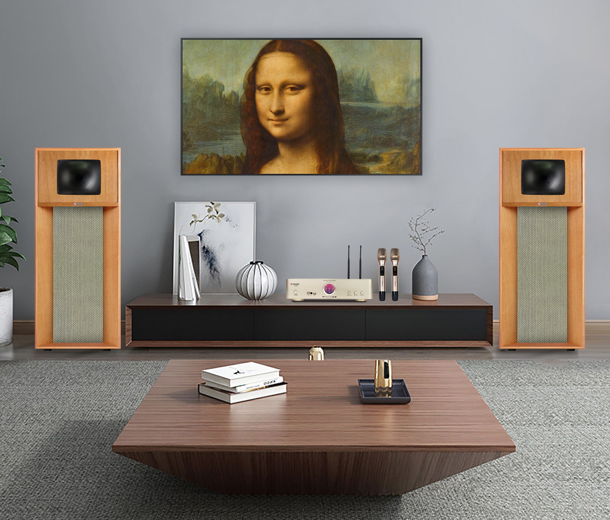 Thiết kế độc đáo, sang trọng cho phòng khách Loa Sumico Gold Horn 12 (Bass 30cm)