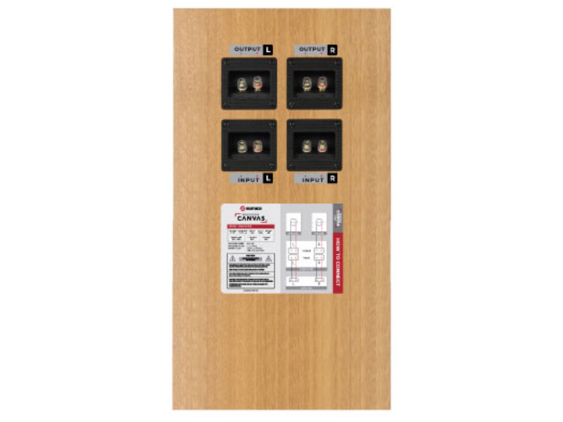 Loa tranh Canvas 1216 bố trí cổng kết nối ở loa trầm Loa tranh Canvas 1216