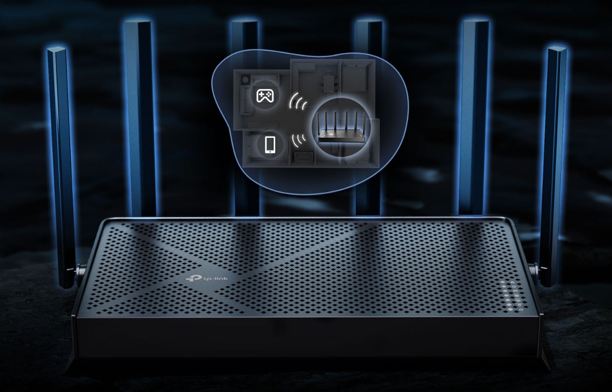 6 ăng-ten hiệu suất cao – Tối ưu hóa phạm vi phủ sóng Router WiFi 7 TP-Link Archer BE600