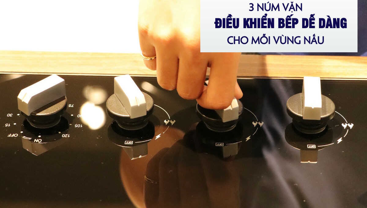 Bếp gas dùng núm vặn chỉnh ngọn lửa Bếp gas