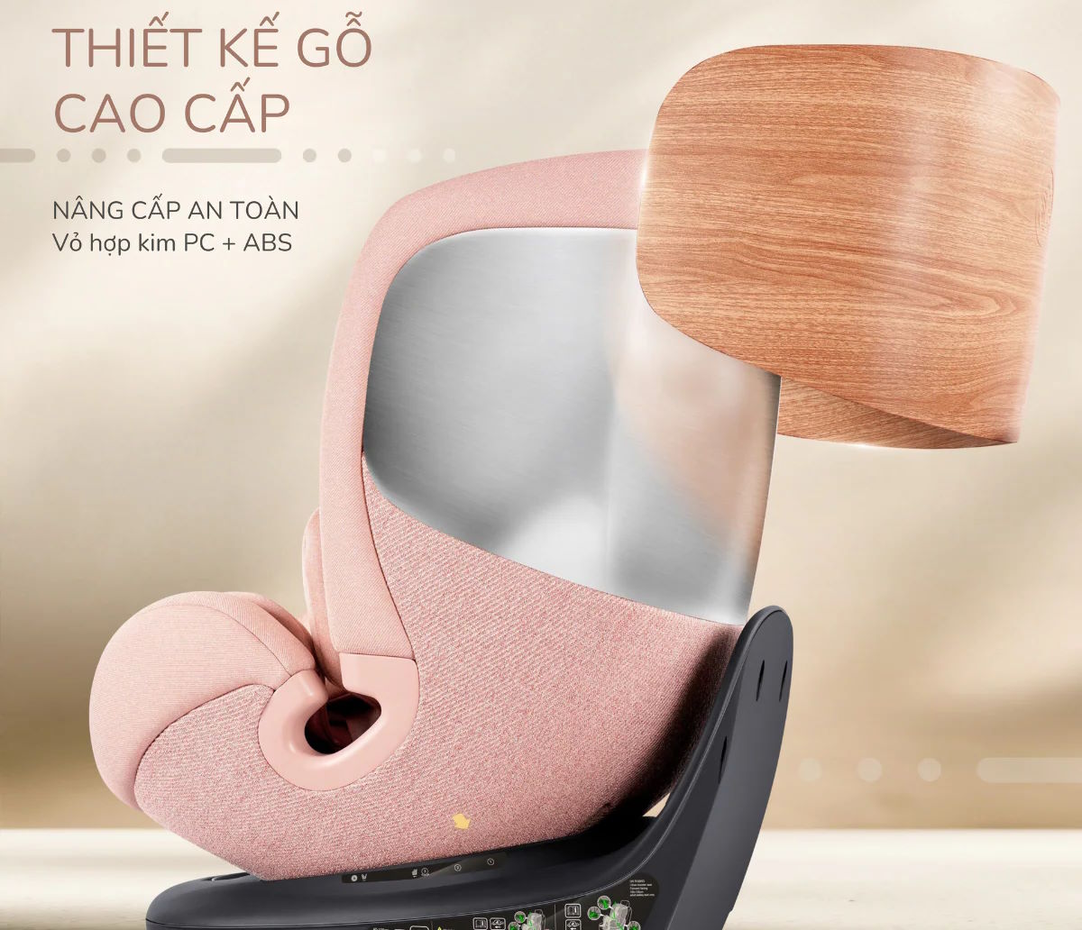 Vẻ đẹp sang trọng với lớp ốp gỗ độc đáo Ghế ngồi ô tô trẻ em Nautilus (phiên bản thường)