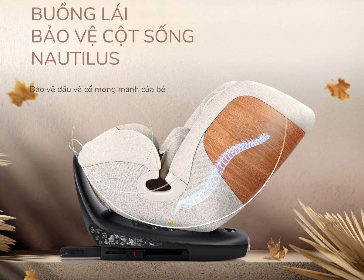 Thiết kế công thái học bảo vệ cột sống tối đa Ghế ngồi ô tô trẻ em Nautilus