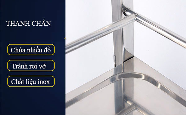 Ưu điểm nổi bật của xe đẩy inox 2 tầng D95 XDI95-2 Poliva D95 XDI95-2