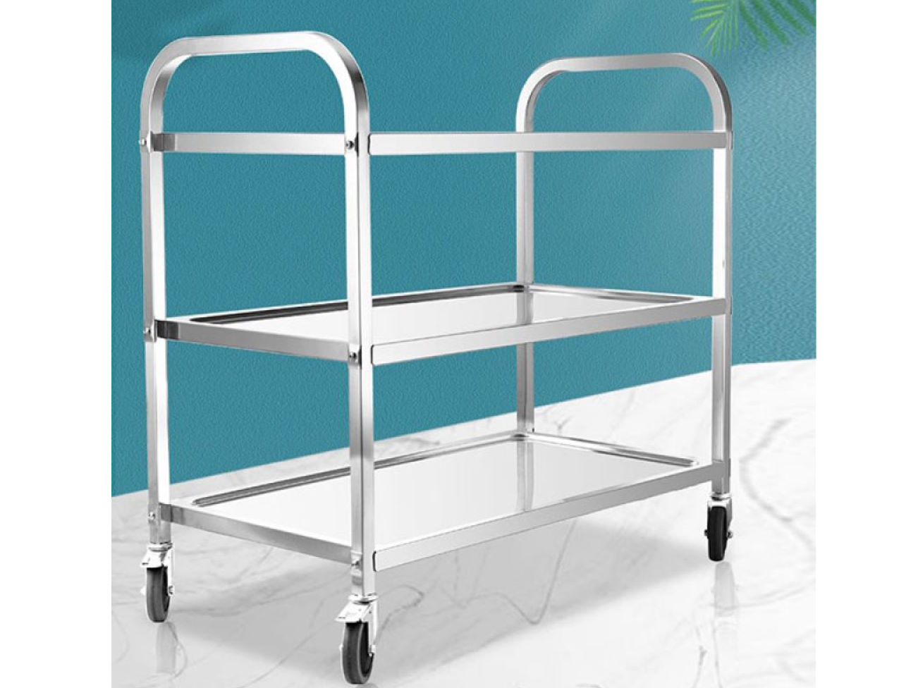 Chất liệu inox trắng cao cấp – Bền bỉ theo thời gian Xe đẩy inox 3 tầng D75