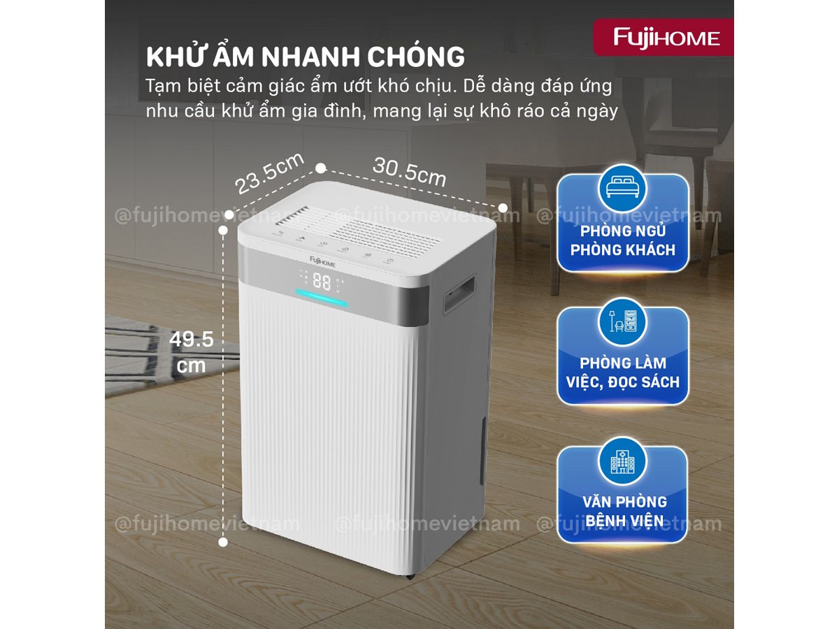 Máy hút ẩm dân dụng Fujihome DH20NW-HEPA Máy hút ẩm dân dụng Fujihome DH20NW-HEPA