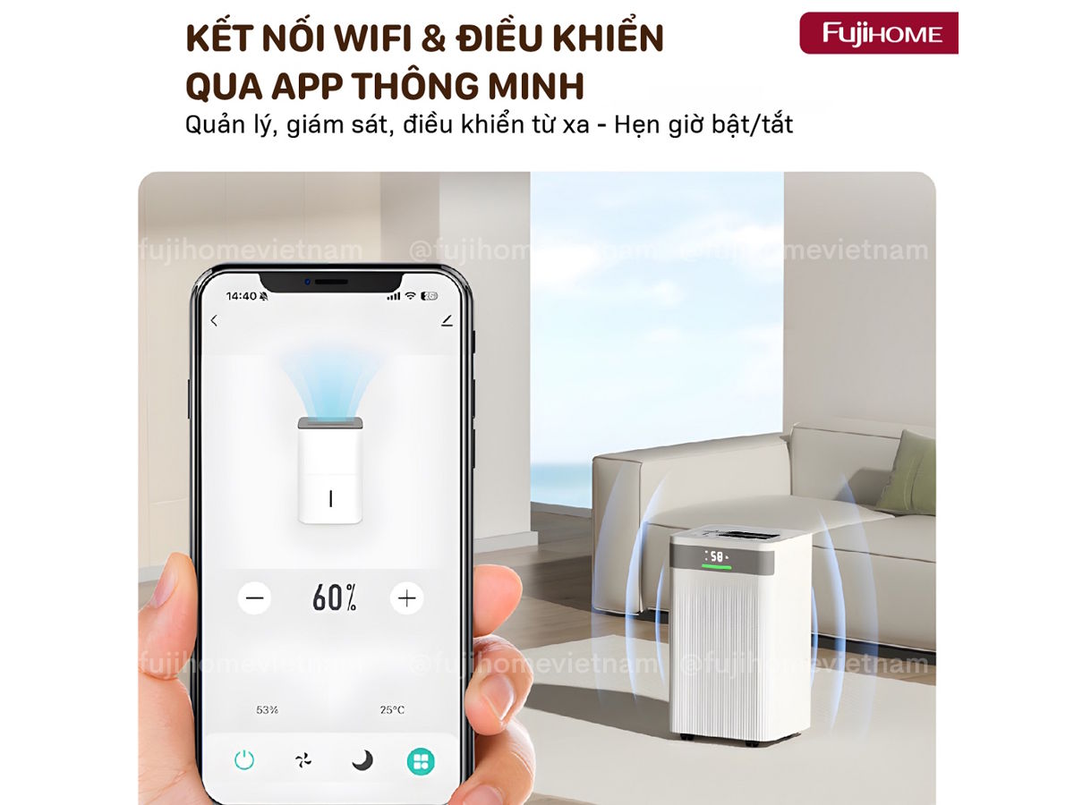 Fujihome DH20NW-HEPA có kết nối wifi Fujihome DH20NW-HEPA