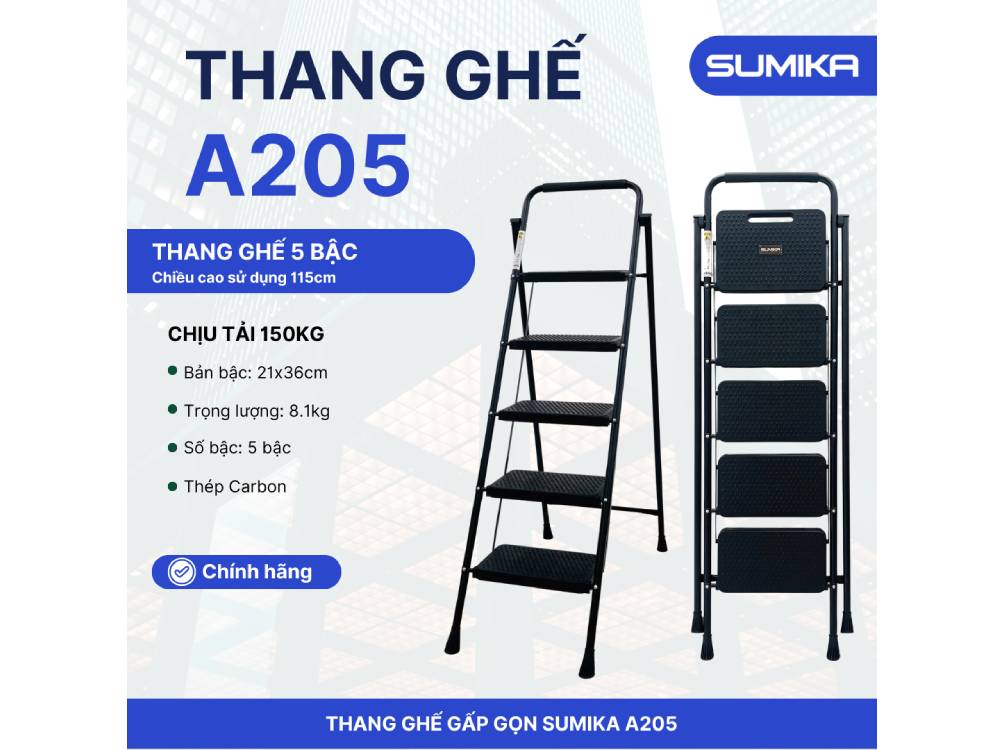 Thang ghế gia đình xếp gọn lại được Thang ghế gia đình