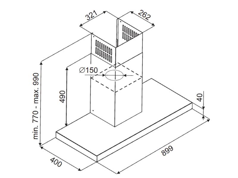 Kích thước của Fagor 3CFS-9031X Fagor 3CFS-9031X