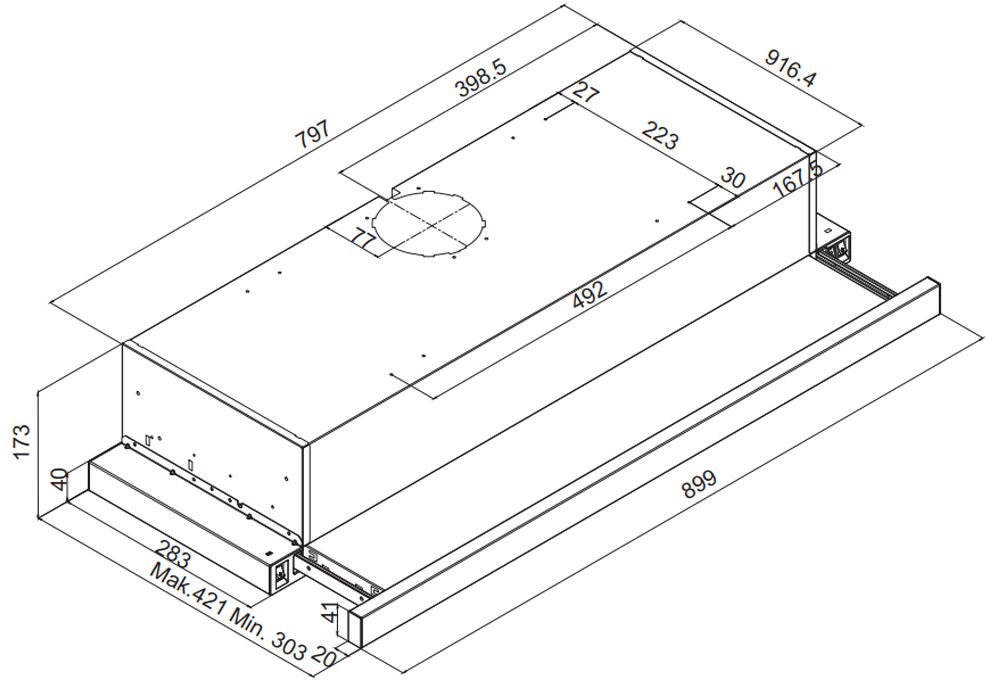 Kích thước của Fagor 3AF3-941X Fagor 3AF3-941X