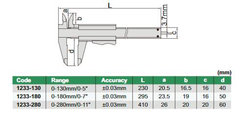 Thước cặp cơ khí Insize 1233-130 Thước cặp cơ khí Insize 1233-130