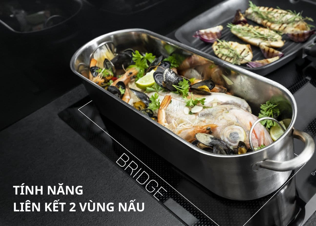 Vùng nấu linh hoạt FlexiSpace – Phù hợp mọi kích cỡ nồi chảo Fagor 3IF-ZONE95AC