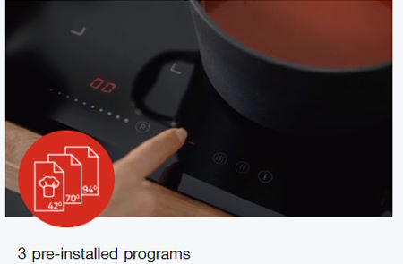 3 chế độ làm ấm cài sẵn – Nấu ăn tiện lợi và chính xác Bếp từ âm Fagor