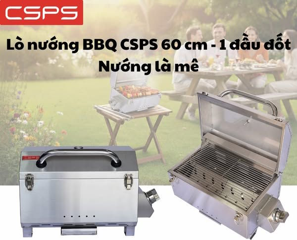 Thiết kế nhỏ gọn, linh hoạt cho mọi chuyến đi Lò nướng BBQ CSPS 60cm - 01 đầu đốt (VNBI1BXSAX1)