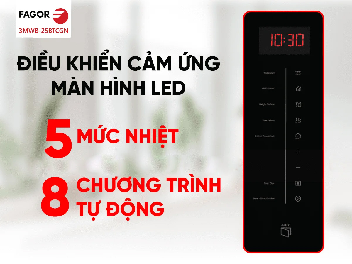5 mức công suất linh hoạt – Phù hợp nhiều cách chế biến Fagor X-class 3MWB-25BTCGN