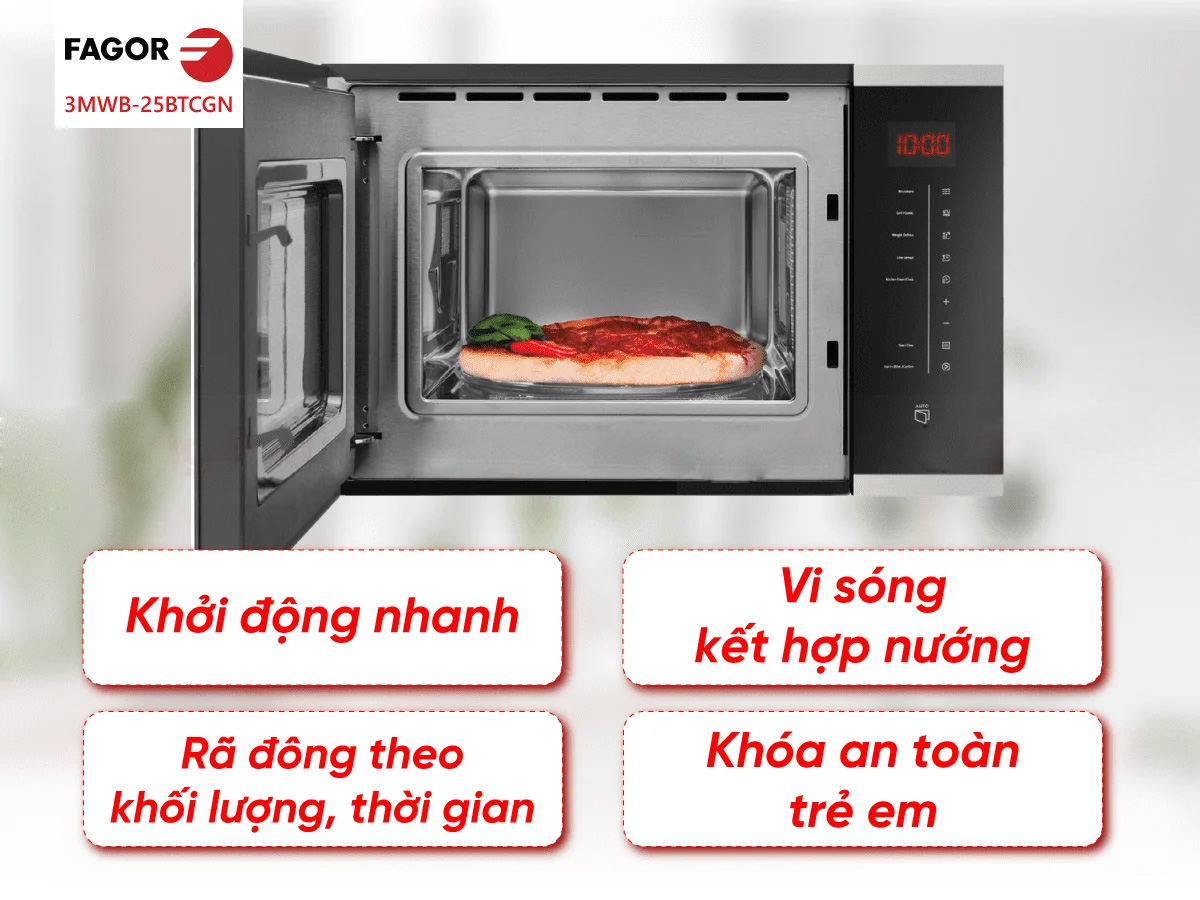 Điều khiển cảm ứng & mở cửa 1 chạm – Tiện lợi trong từng thao tác Lò vi sóng Fagor