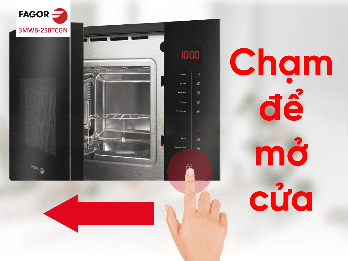 Khoang lò inox & khóa trẻ em – Bền bỉ và an toàn Lò vi sóng Fagor