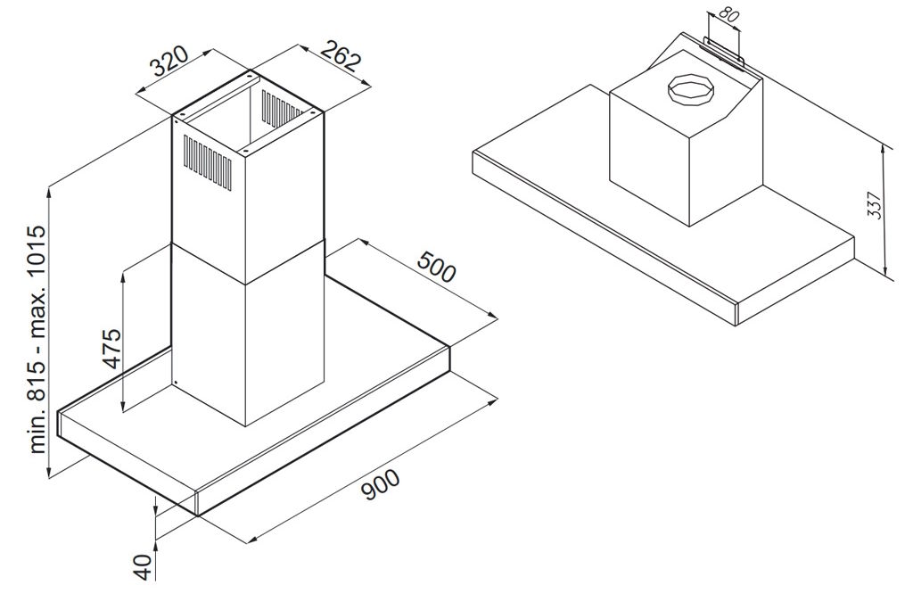 Máy hút mùi áp tường Fagor 3CFB-901IX Máy hút mùi áp tường Fagor 3CFB-901IX
