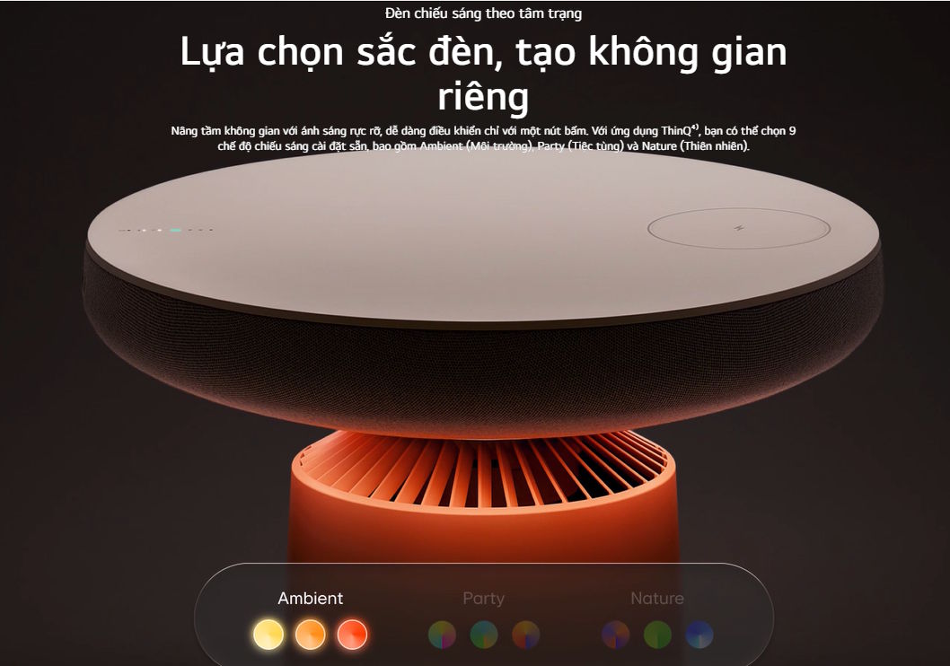 LG AS20GSHU0.ABAE lựa chọn được màu sắc đèn LG AS20GSHU0.ABAE