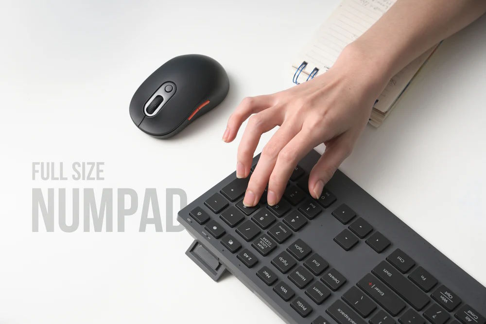 Thiết kế full-size tiêu chuẩn – Nhập liệu nhanh và chính xác Bàn phím không dây HyperWork SilentKey HPW-KB.CT 01-BLK