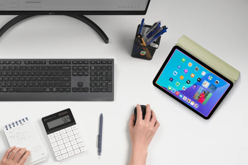 Kết nối không dây linh hoạt – Gọn gàng hơn bàn phím có dây Bàn phím HyperWork SilentKey HPW-KB.CT 01-BLK