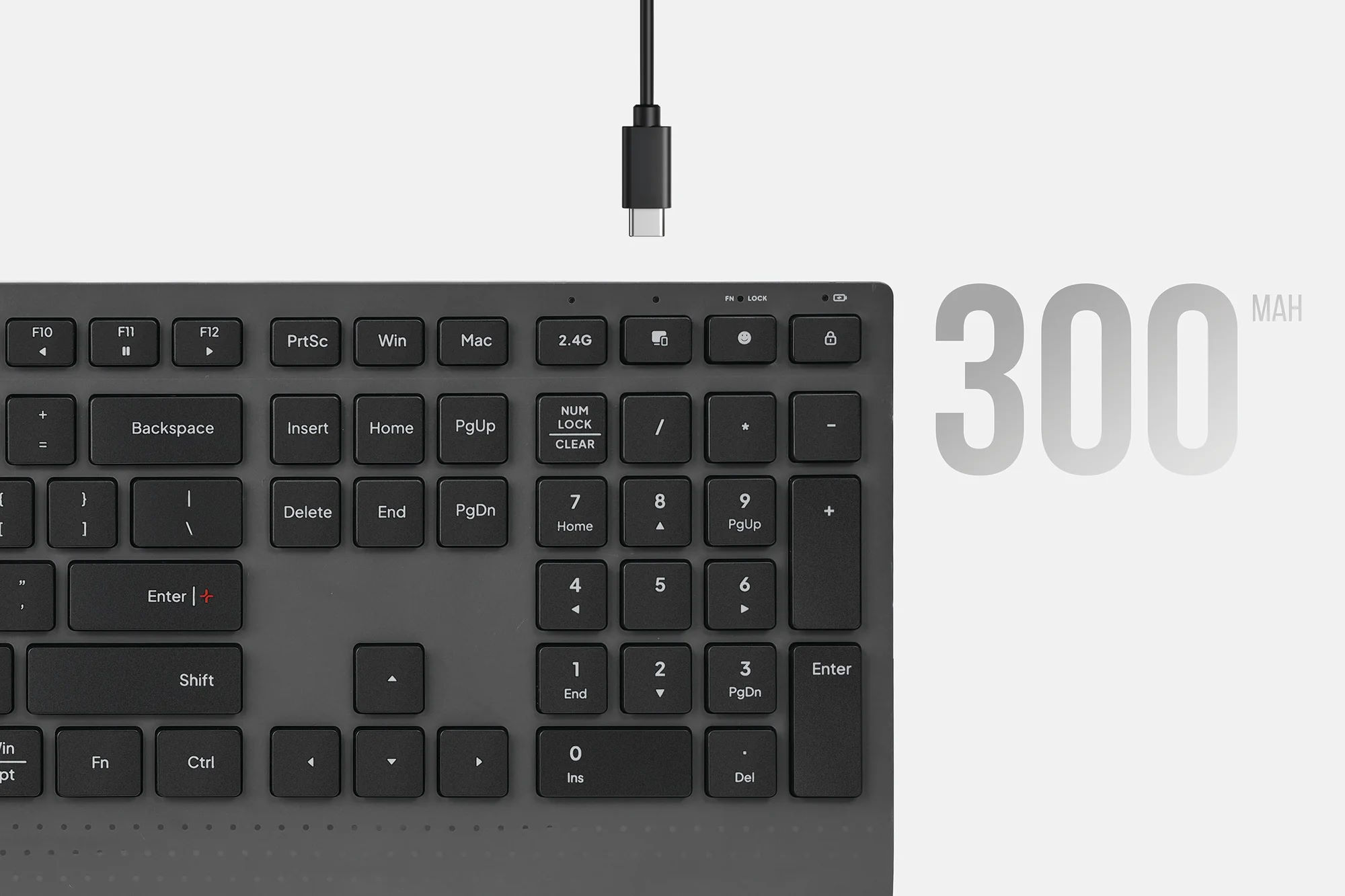 Pin liền sạc tiện lợi – Sử dụng liên tục đến 1,5 tháng Bàn phím HyperWork HPW-KB.CT 01-BLK