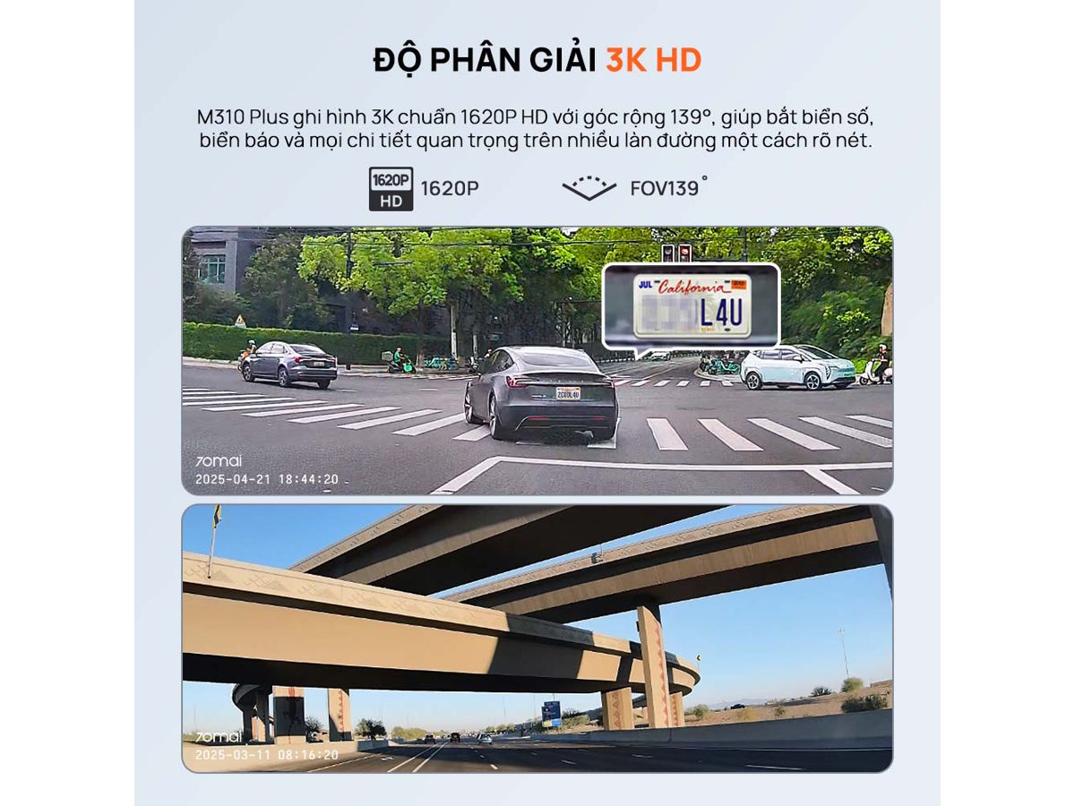 Camera hành trình có độ phân giải 3K HD Camera hành trình