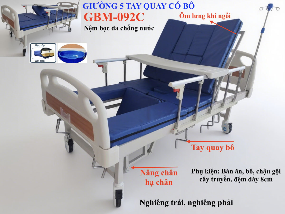 Giường 5 tay quay GBM-092C Giường 5 tay quay GBM-092C