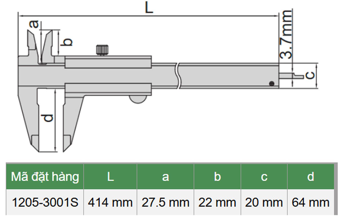 Thước cặp cơ khí Insize 1205-3001S Thước cặp cơ khí Insize 1205-3001S