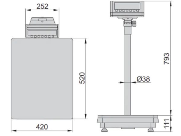 Cân sàn điện tử Insize 8501-AL60