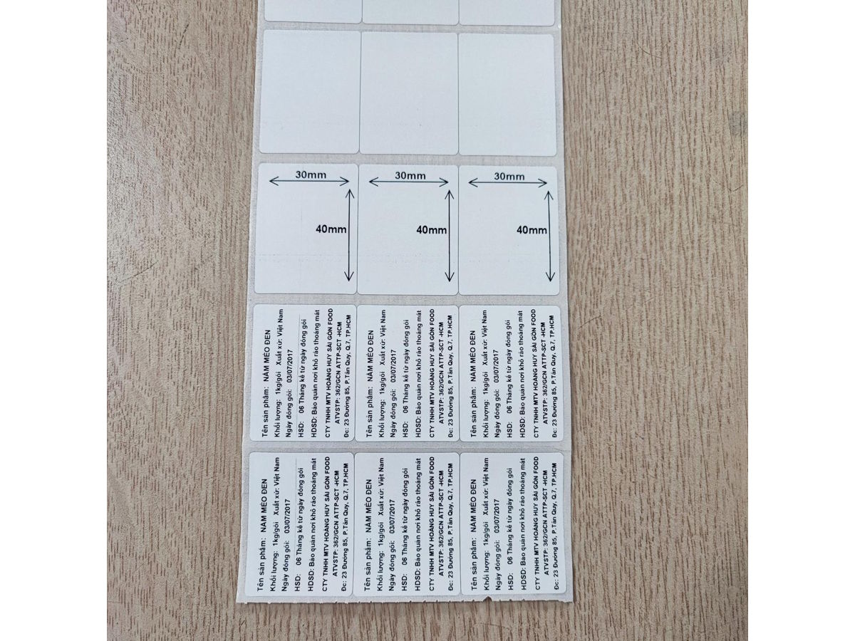 Decal giấy máy in mã vạch có 3 tem Decal giấy máy in mã vạch