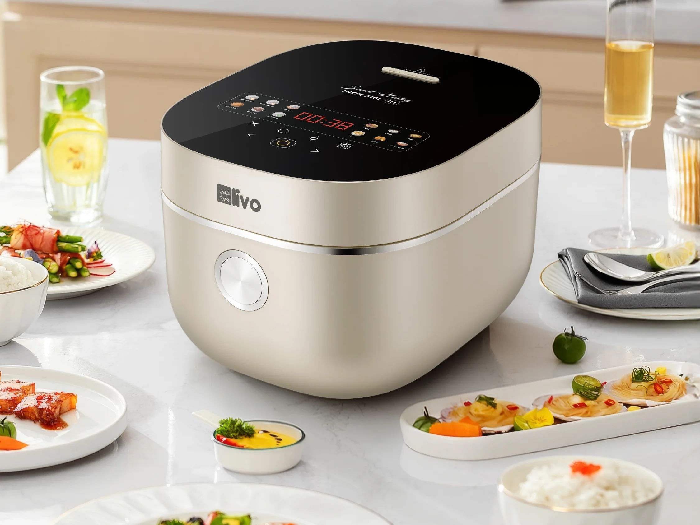 Thiết kế sang trọng – Tinh tế đến từng chi tiết Nồi cơm điện Olivo