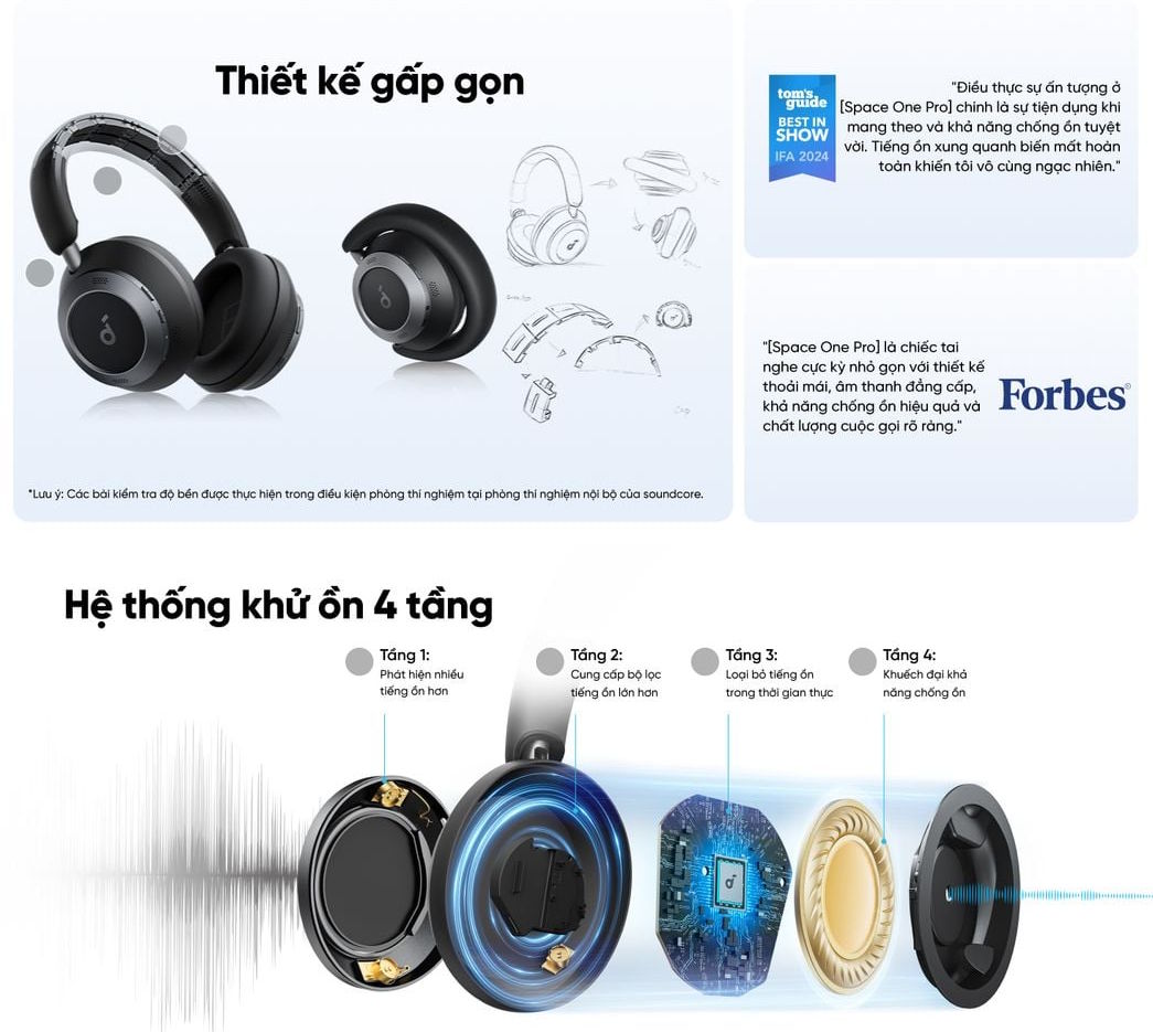 Tai nghe không dây khử ồn 4 tầng Tai nghe không dây