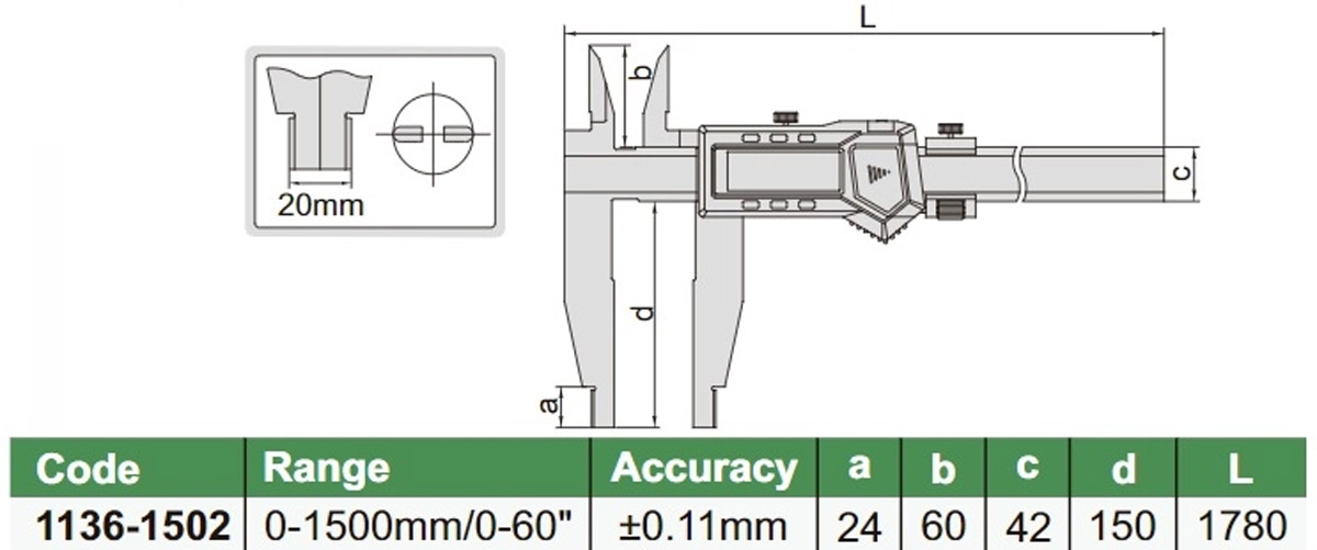 Thước cặp điện tử Insize 1136-1502 Thước cặp điện tử Insize 1136-1502
